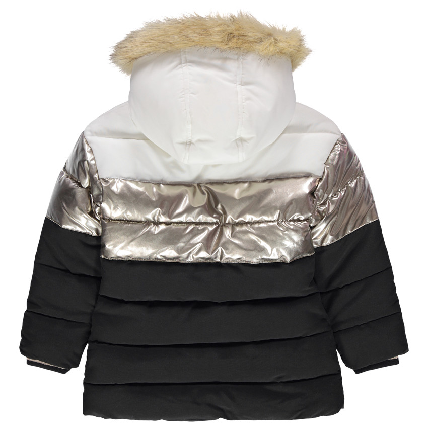 Chaqueta acolchada larga con capucha 