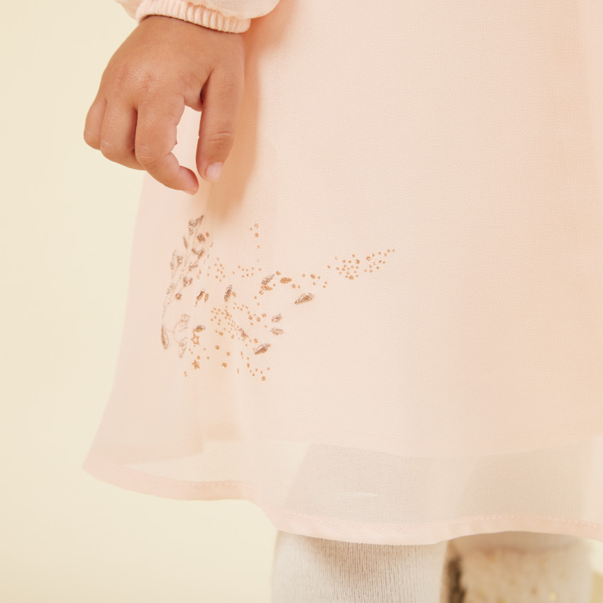 Conjunto vestido de manga larga + diadema para bebé niña 