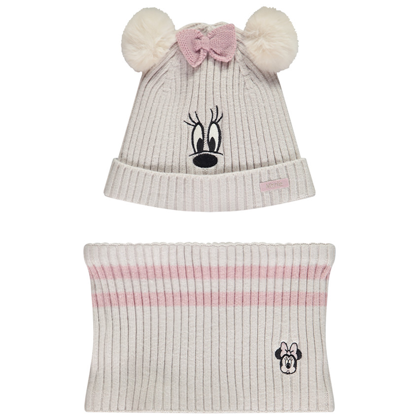 Conjunto gorro + snood Minnie Disney para niña 