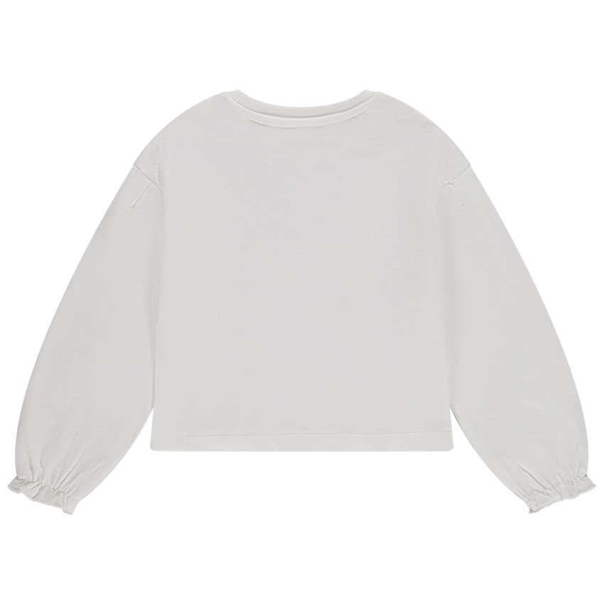 Sudadera corta de felpa con estampado de golondrina para niña 