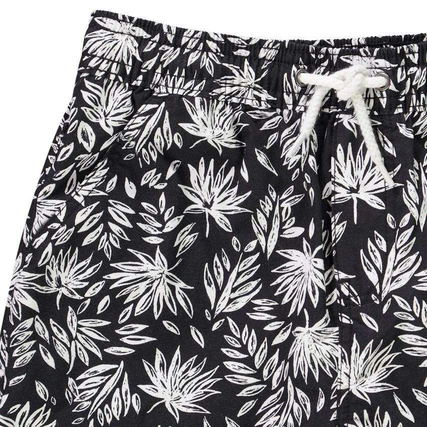 Bermuda en coton imprimé feuilles garçon 