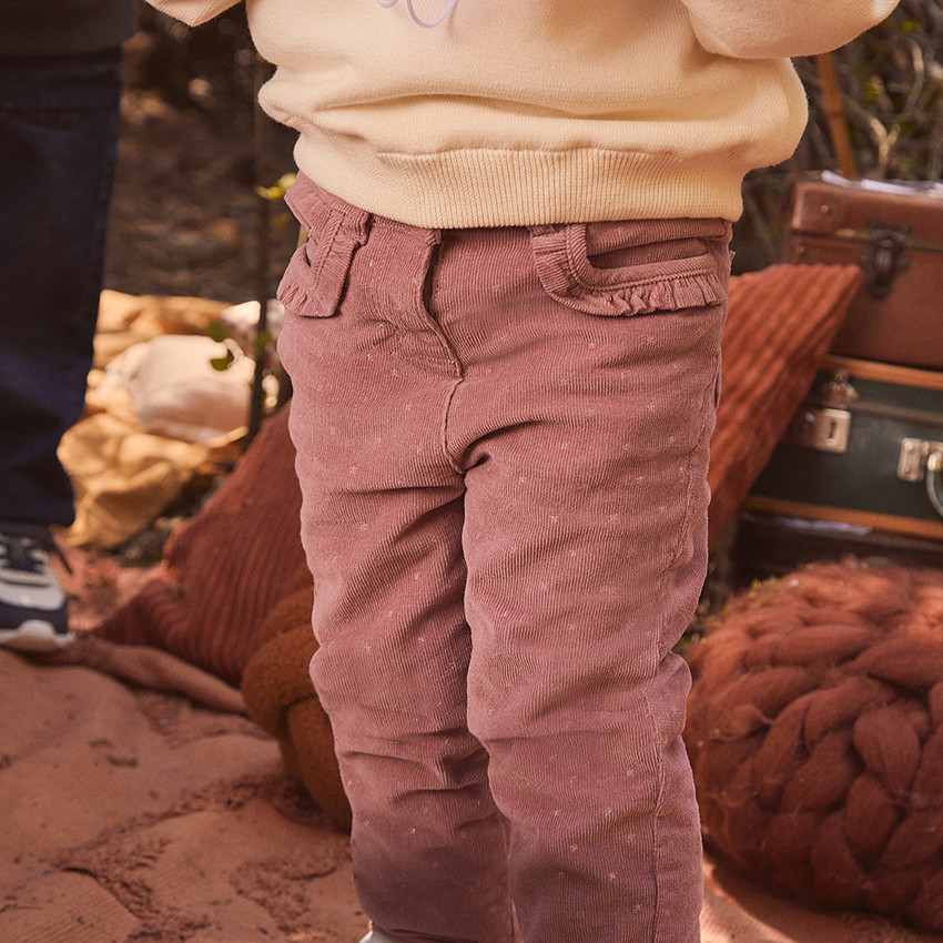 Pantalón slim de terciopelo milera estampado de estrellas para bebé niña 