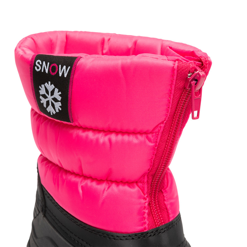 Botas de agua de caucho con parte superior impermeable y cuello acolchado para niña 