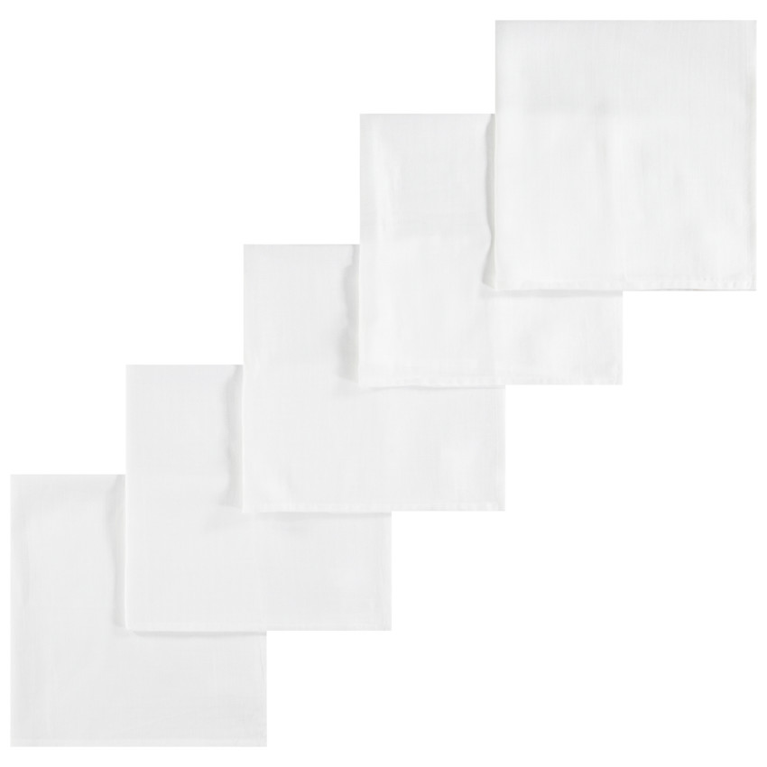 Lote de 5 muselinas lisas blancas 