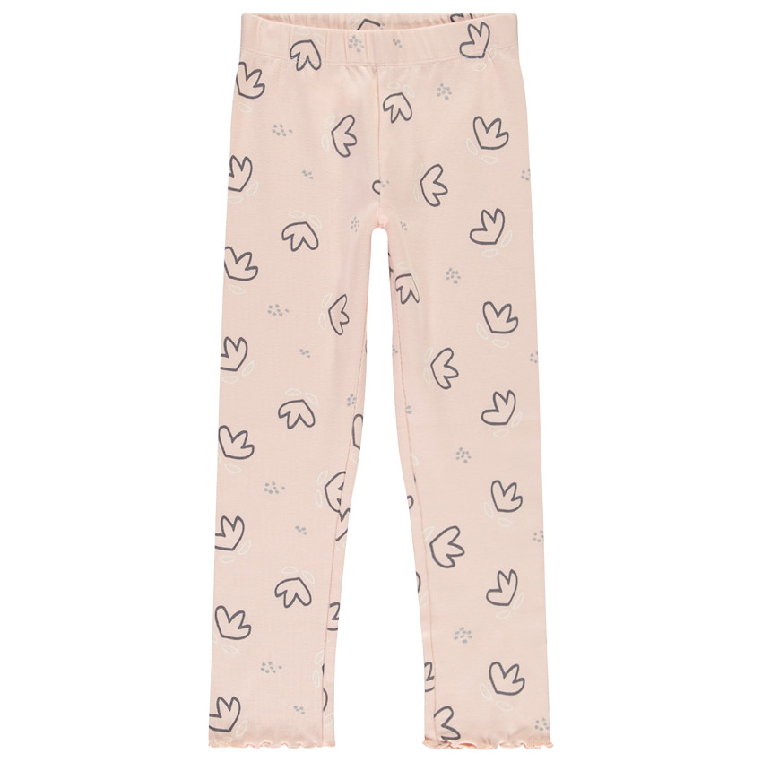 Conjunto de pijama largo de jersey con estampado de flores para niña. 