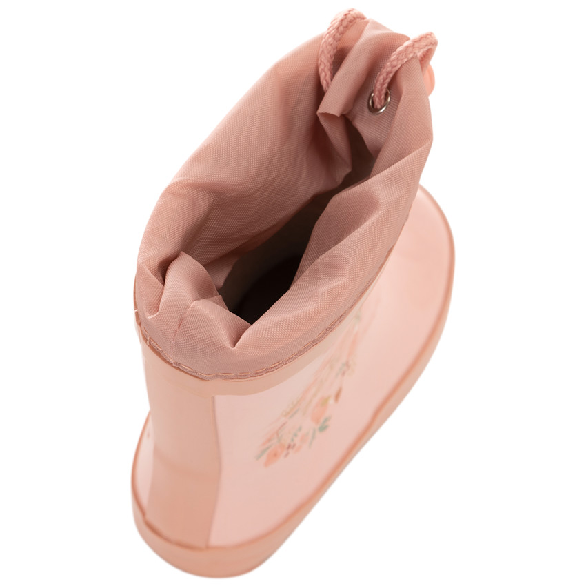 Botas de lluvia con cuello impermeable estampado de flores para bebé niña 