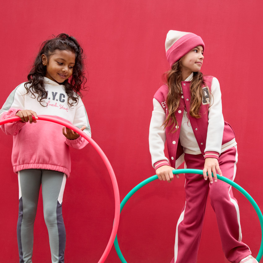 Gilet en molleton à col teddy effet colorblock pour fille 