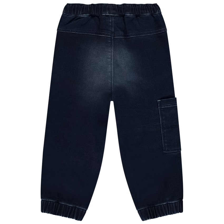 Pantalón jogger efecto denim con parche bordado de dinosaurio para bebé niño 