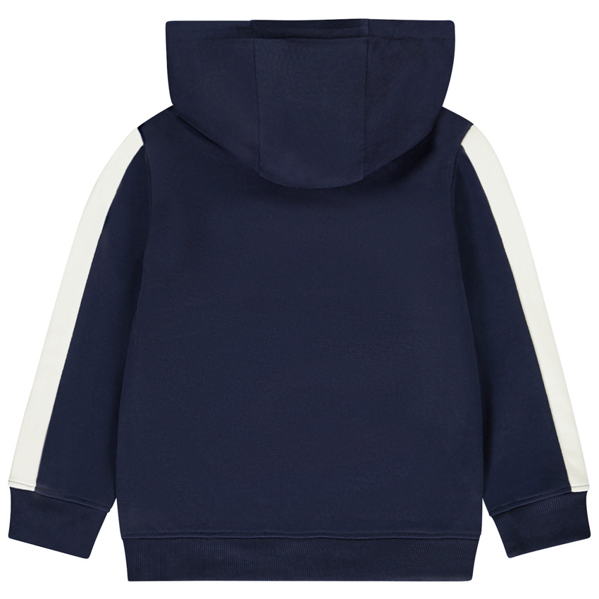 Gilet con estampado fantasía en felpa y capucha para niño 