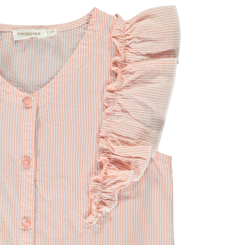 Blusa a rayas con grandes volantes para niña 