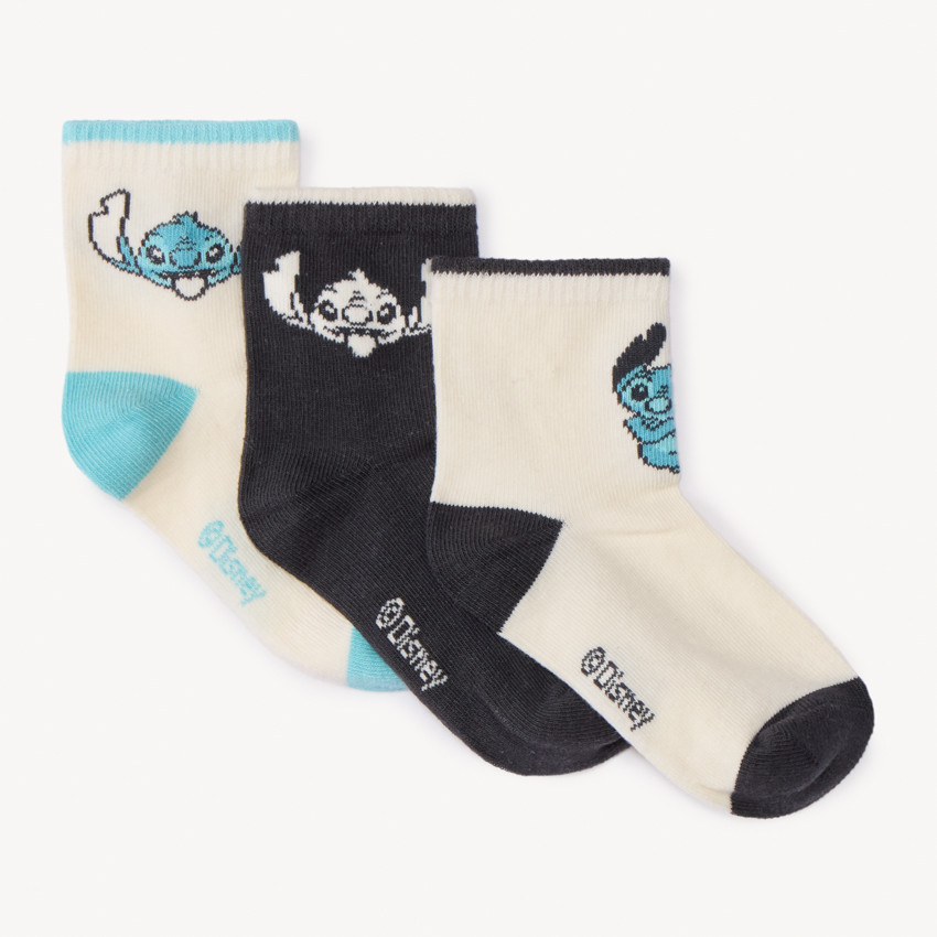Lote de 3 pares de calcetines Stitch Disney para niño 