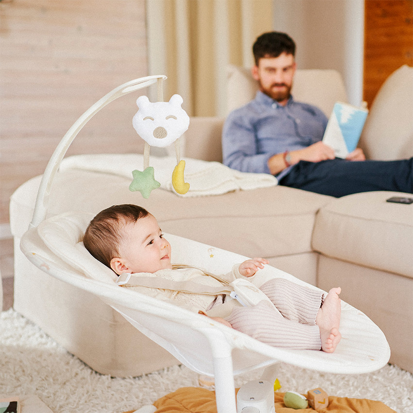 Balancelle motorisée latérale avec télécommande crème 