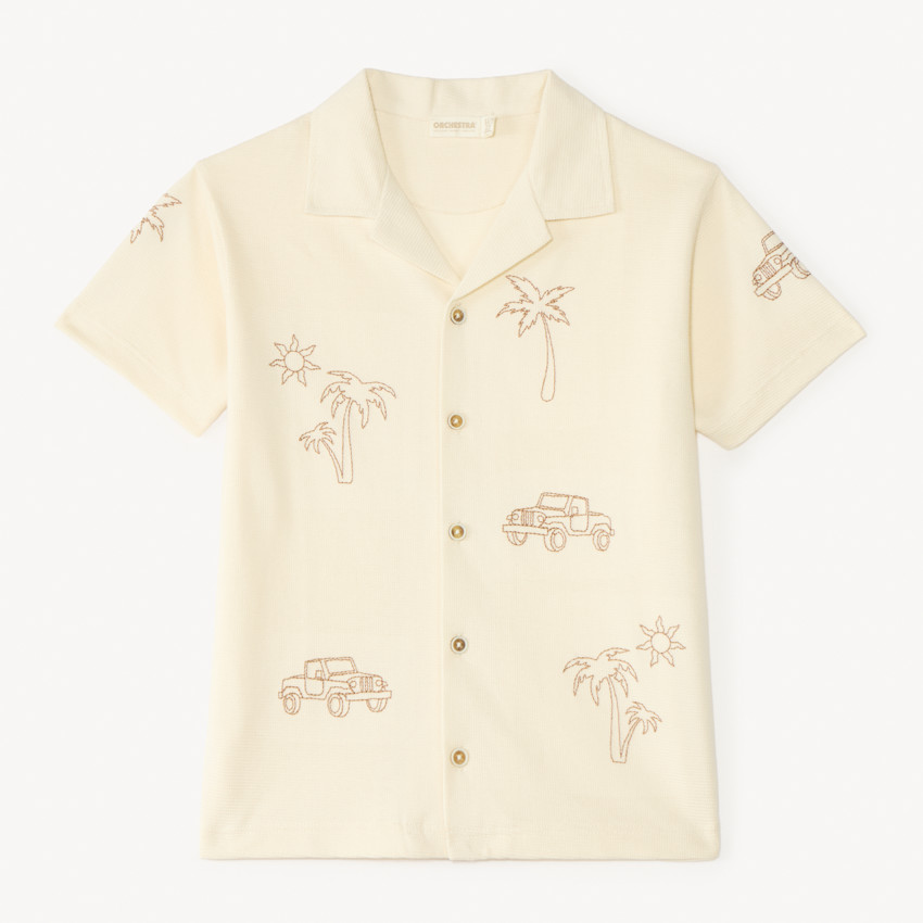 Camisa de manga corta bordada para niño 