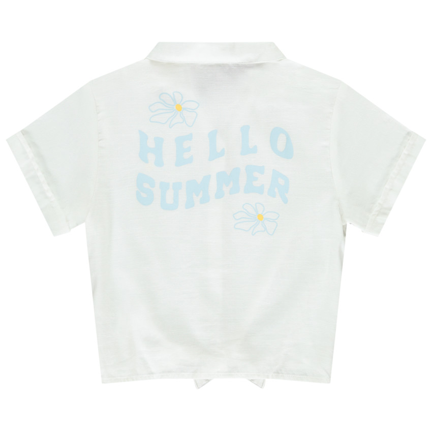 Camiseta de manga corta con estampado floral para niña 