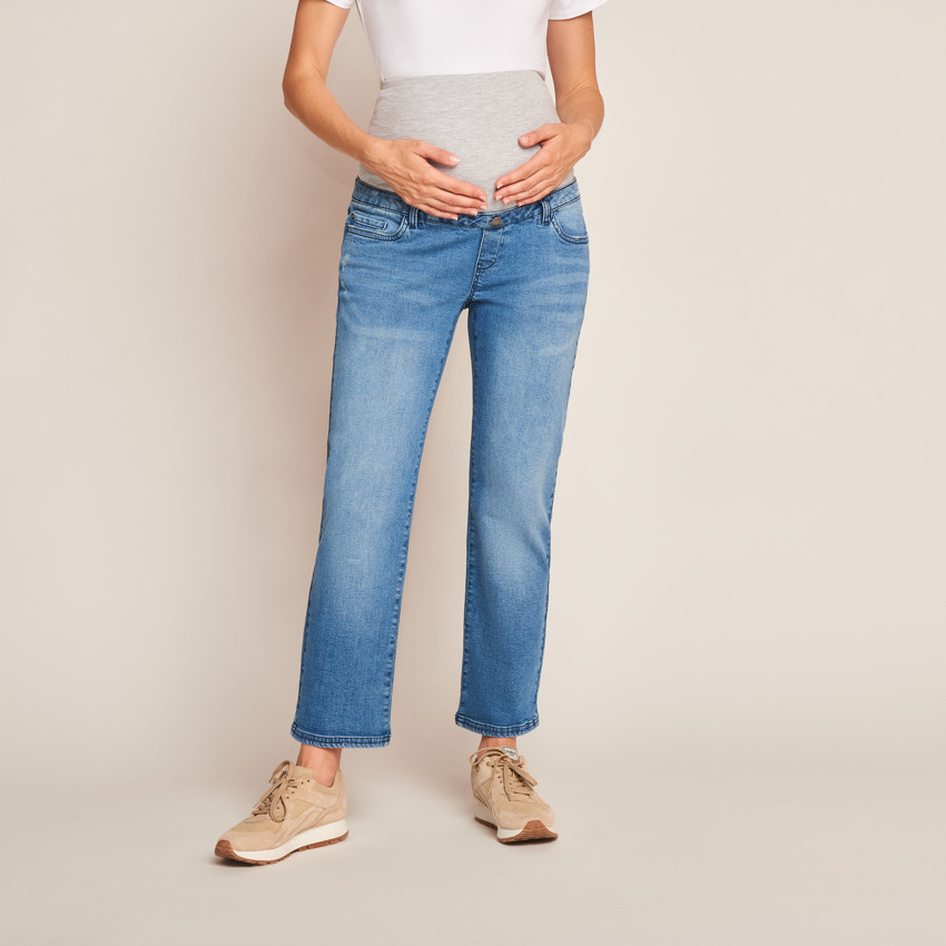 Vaqueros rectos premamá con banda alta 