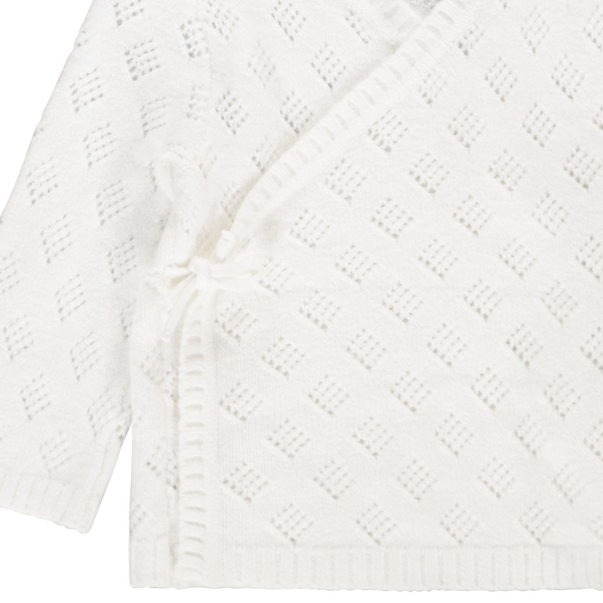 Chaleco de punto estilo cruzado con tejido calado para bebé niña  Additional Chaleco de punto estilo cruzado con tejido calado para bebé niña