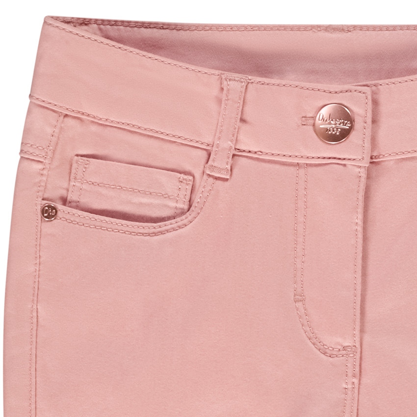 Pantalón slim en sarga lisa para niña 