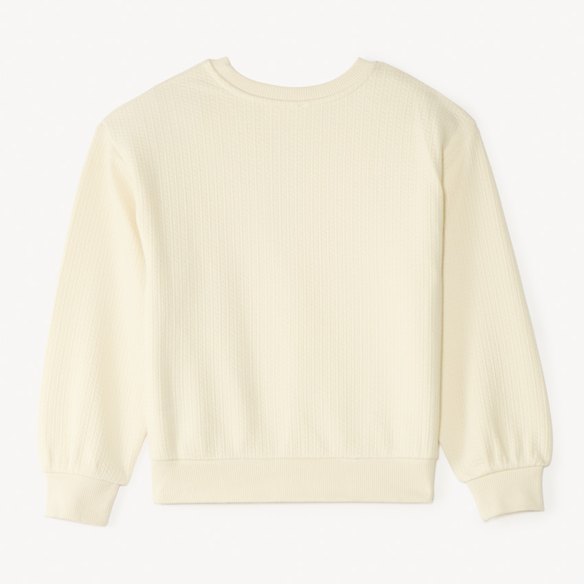 Sudadera oversize de punto texturizado con bordado y lentejuelas para niña 