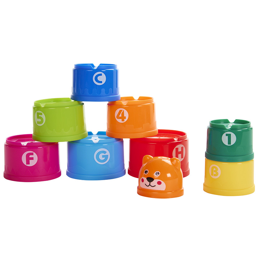 Lote de 9 tazas apilables 