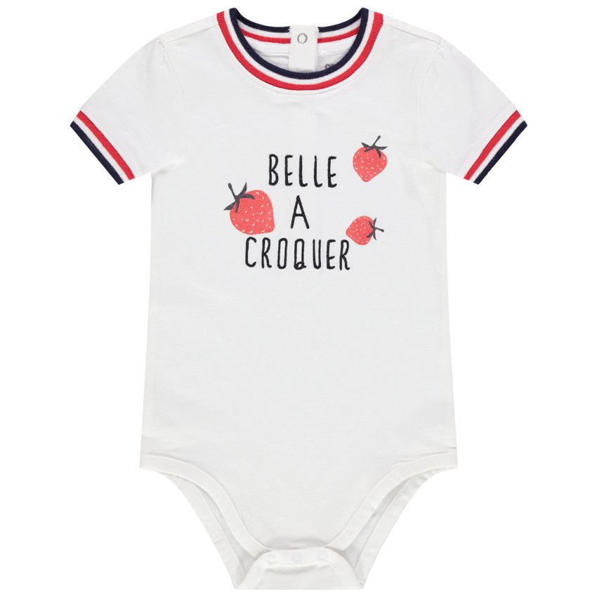 Body manga corta print fresas 