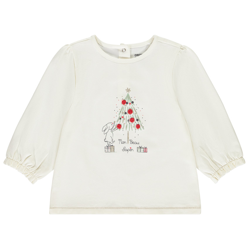 Camiseta de manga larga de Navidad fantasía para niña 