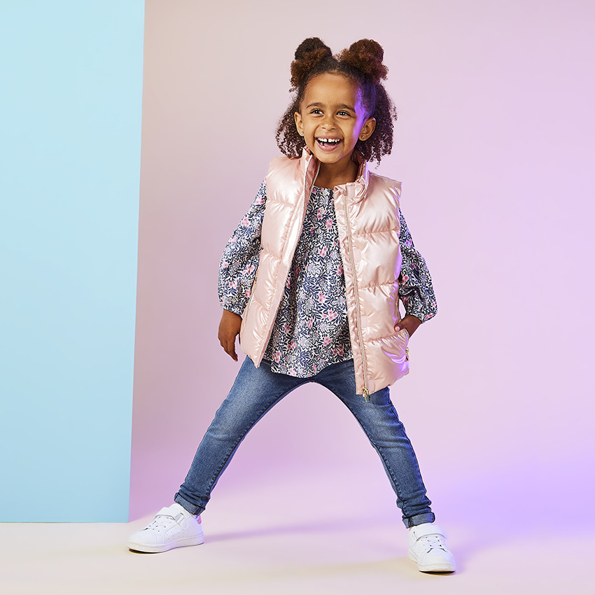 Túnica de manga larga con estampado de flores para niña 