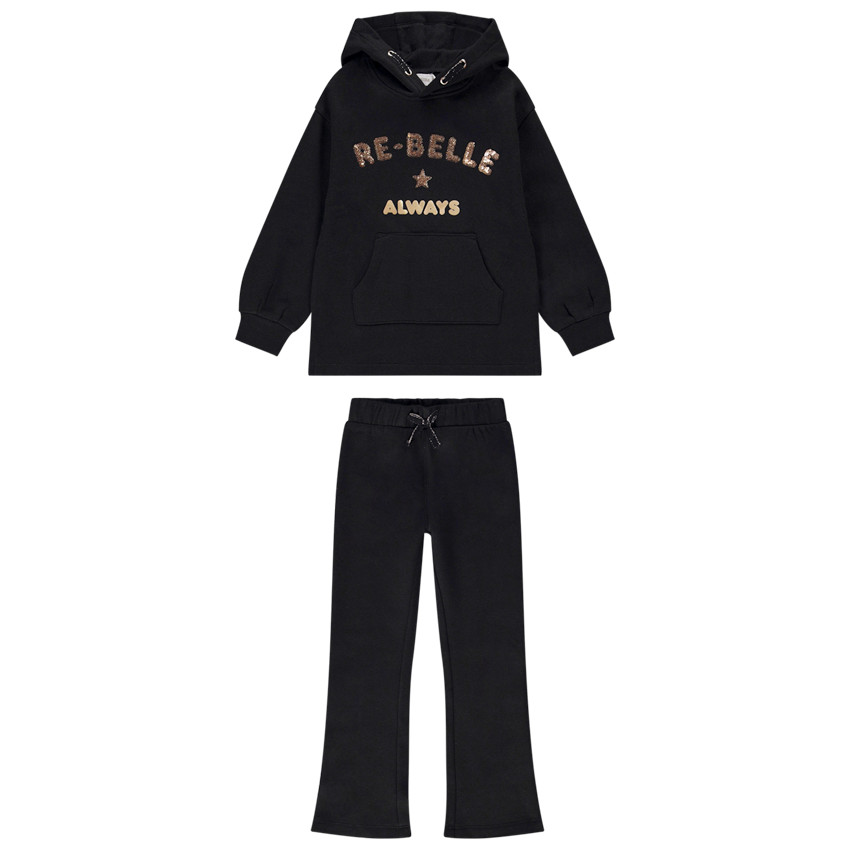 Conjunto de chándal 2 piezas con lentejuelas "Re-belle" para niña 