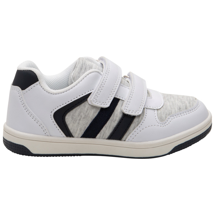 Zapatillas bajas con efecto bimaterial con velcro y bandas que contrastan  