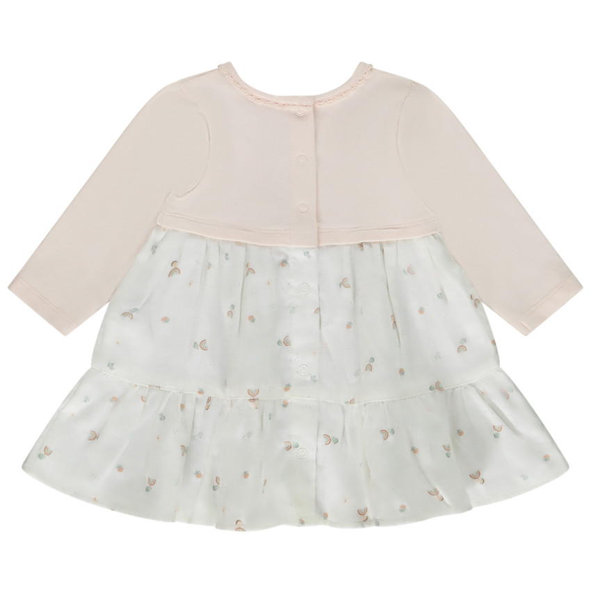 Vestido efecto 2 en 1 estampado arcoíris para bebé niña 