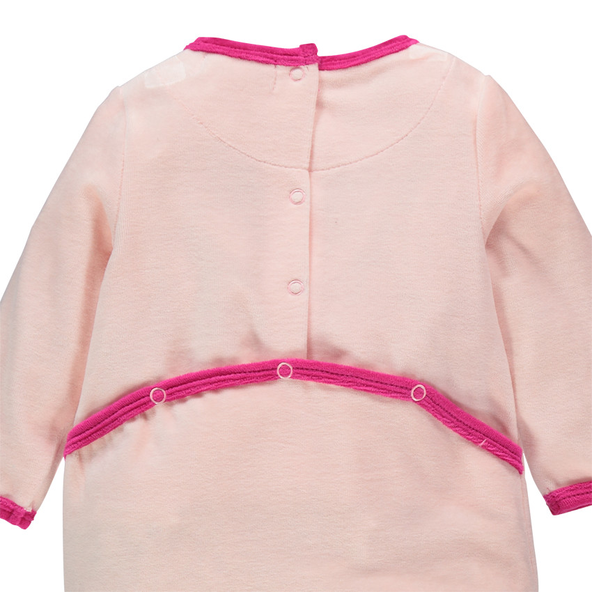Pelele de terciopelo bordado con apertura adaptada a la edad 