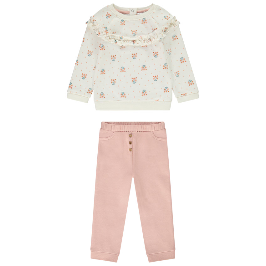 Conjunto 2 piezas estampado fantasía para bebé niña 