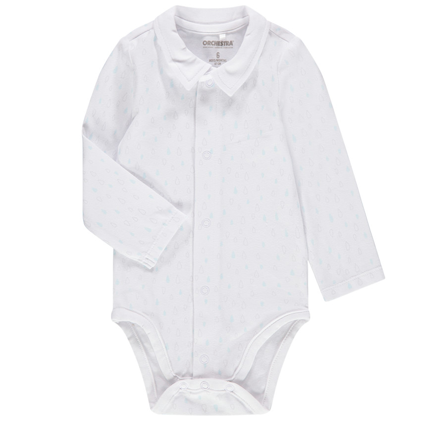 Body manches longues en coton imprimé all-over 