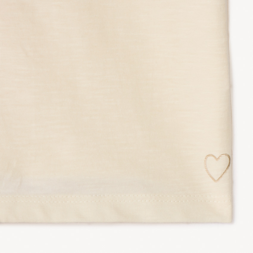 Lote de 3 camisetas de manga corta con estampado de corazón para niña 