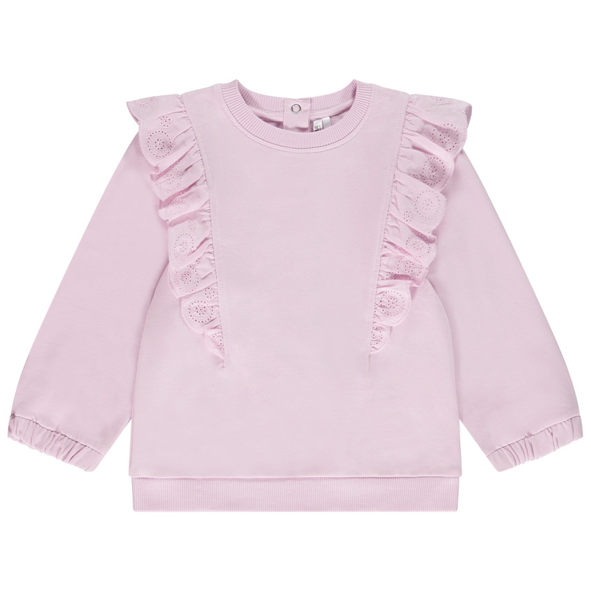 Sudadera de felpa con detalles de volantes para bebé niña 
