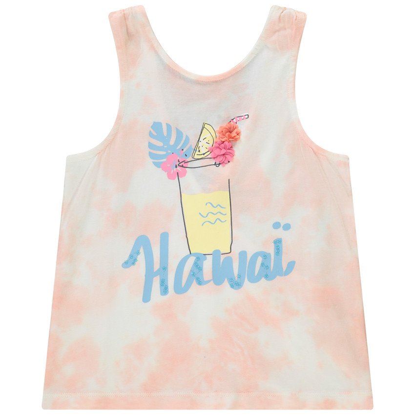 Camiseta sin mangas efecto tie & dye con espalda cruzada para niña 