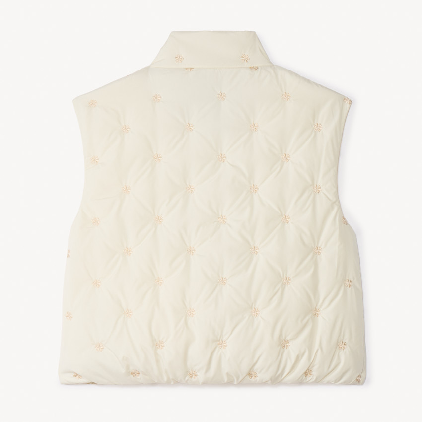 Chaleco sin mangas con flores bordadas para niña 