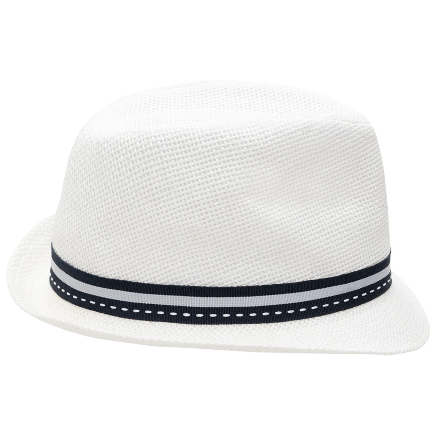 Borsalino efecto paja con cinta de rayas 