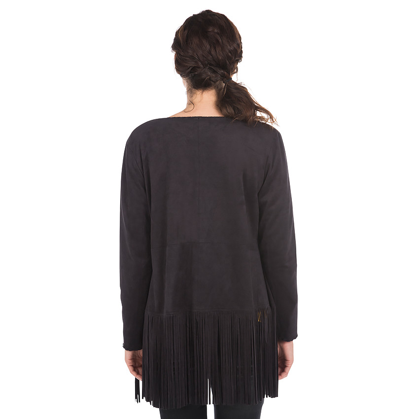 Gilet de embarazo imitación ante con flecos 