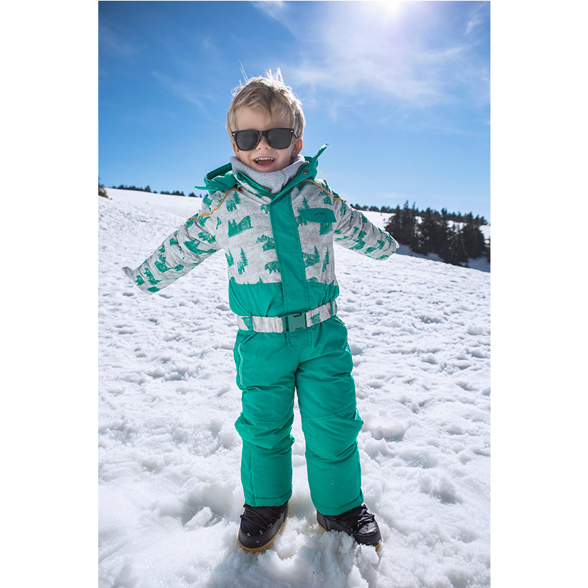 Mono de esquí con forro de micropolar y cinturón con capucha extraíbles 