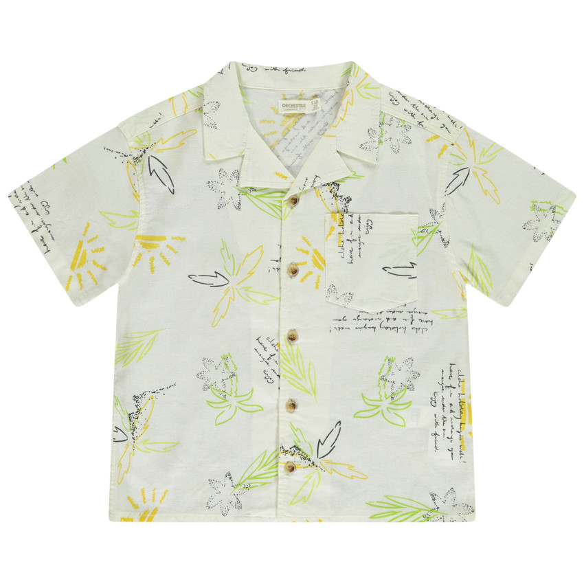 Camisa manga corta estampado palmeras para niño 