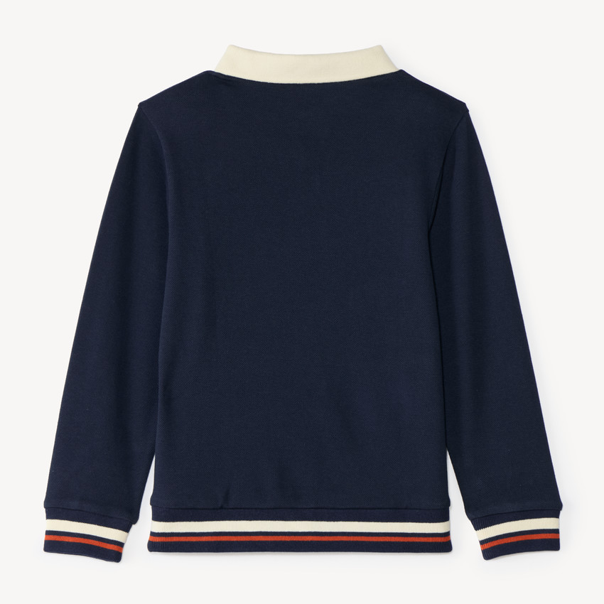 Polo niño de manga larga estilo vintage 