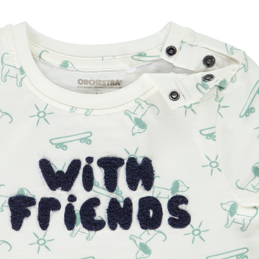 Ensemble de plage en molleton t-shirt imprimé chiens + short pour bébé garçon  Additional Ensemble de plage en molleton t-shirt imprimé chiens + short pour bébé garçon