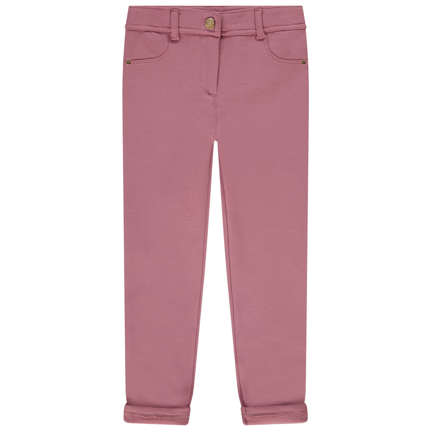 Pantalón de felpa liso para niña 