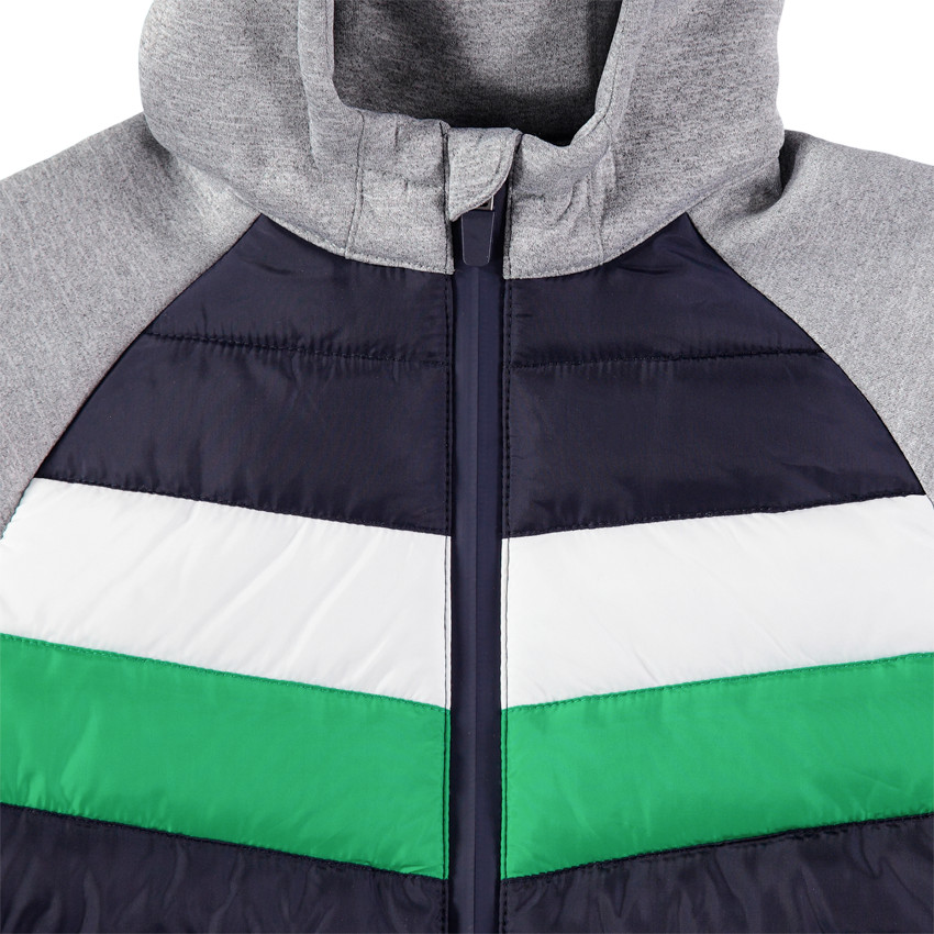 Anorak de dos materiales con capucha 