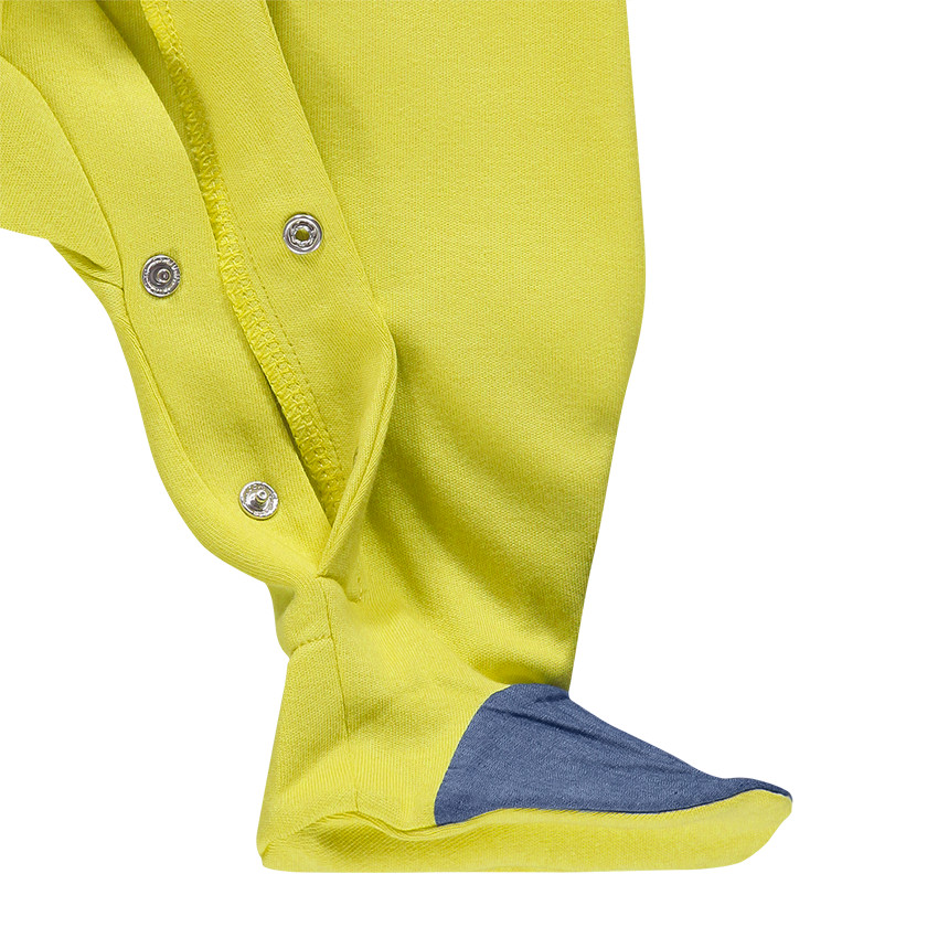 Mono de dormir de tejido de punto con bolsillo de chambray 