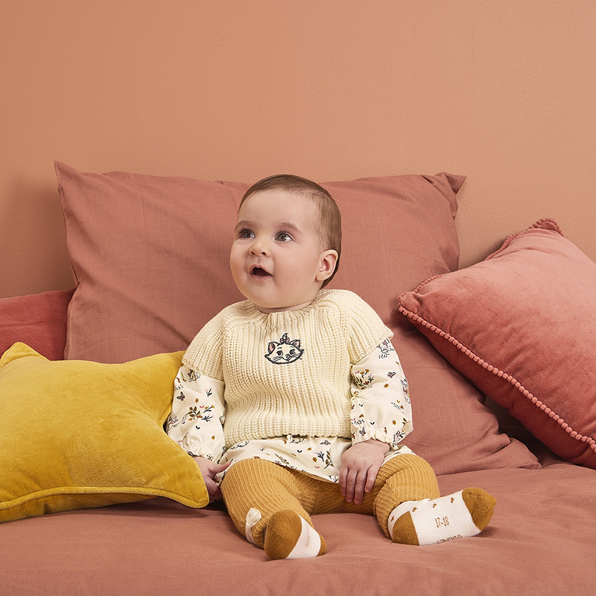 Conjunto 3 piezas con vestido estampado de Marie Disney para bebé niña 