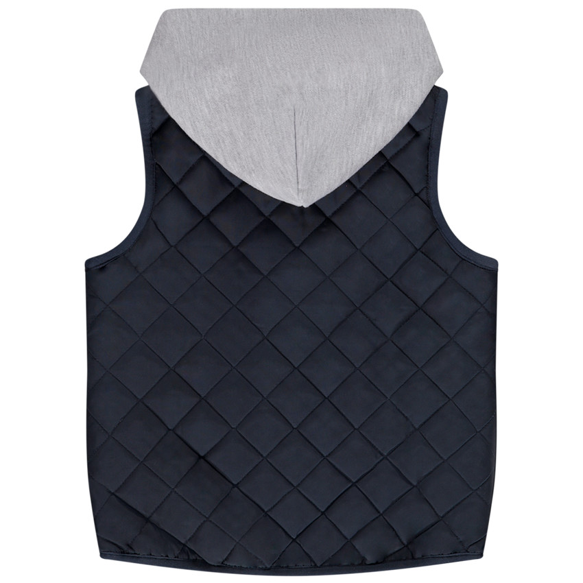 Chaleco efecto acolchado con capucha  