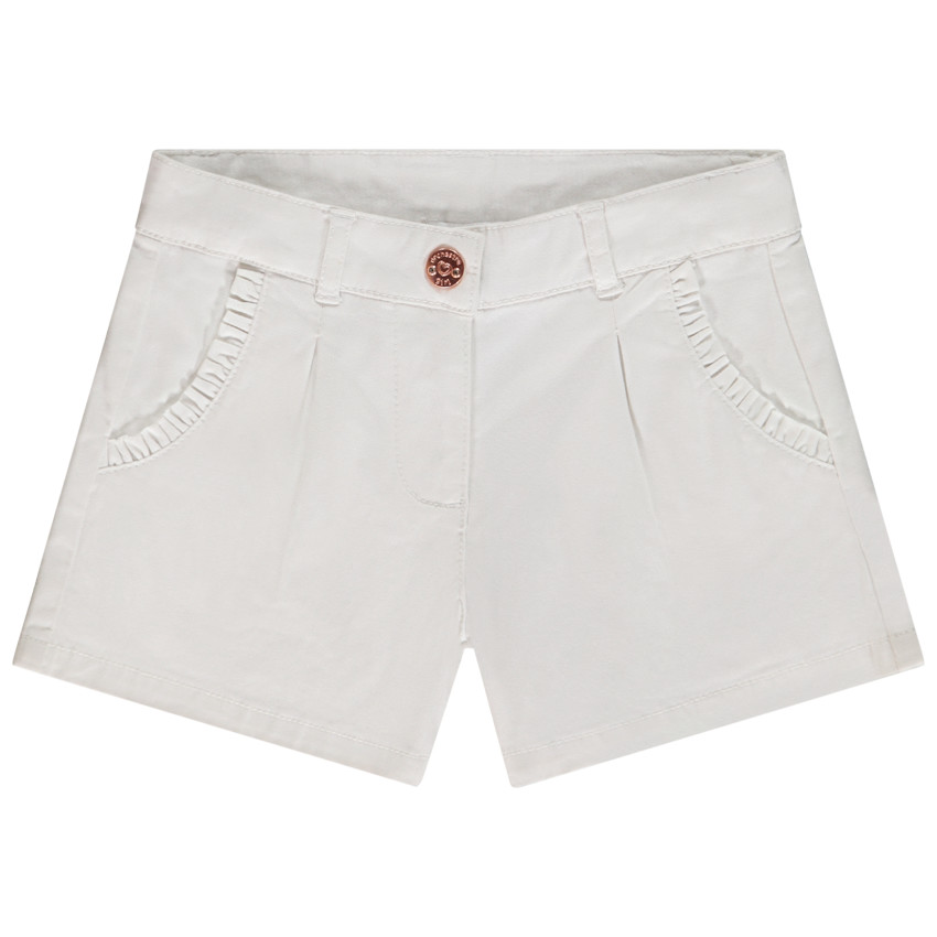 Short de sarga con bolsillos con volantes para niña  Additional Short de sarga con bolsillos con volantes para niña