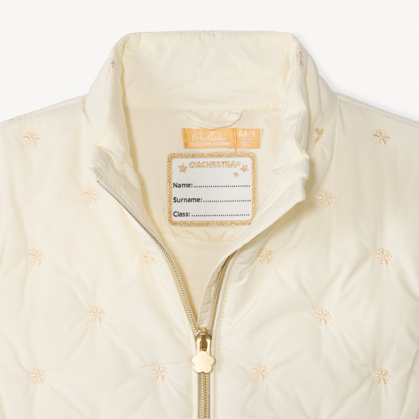 Chaleco sin mangas con flores bordadas para niña 