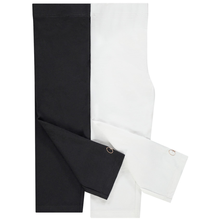 Pack de 2 leggings cortos unis con logo estampado para niña  Additional Pack de 2 leggings cortos unis con logo estampado para niña